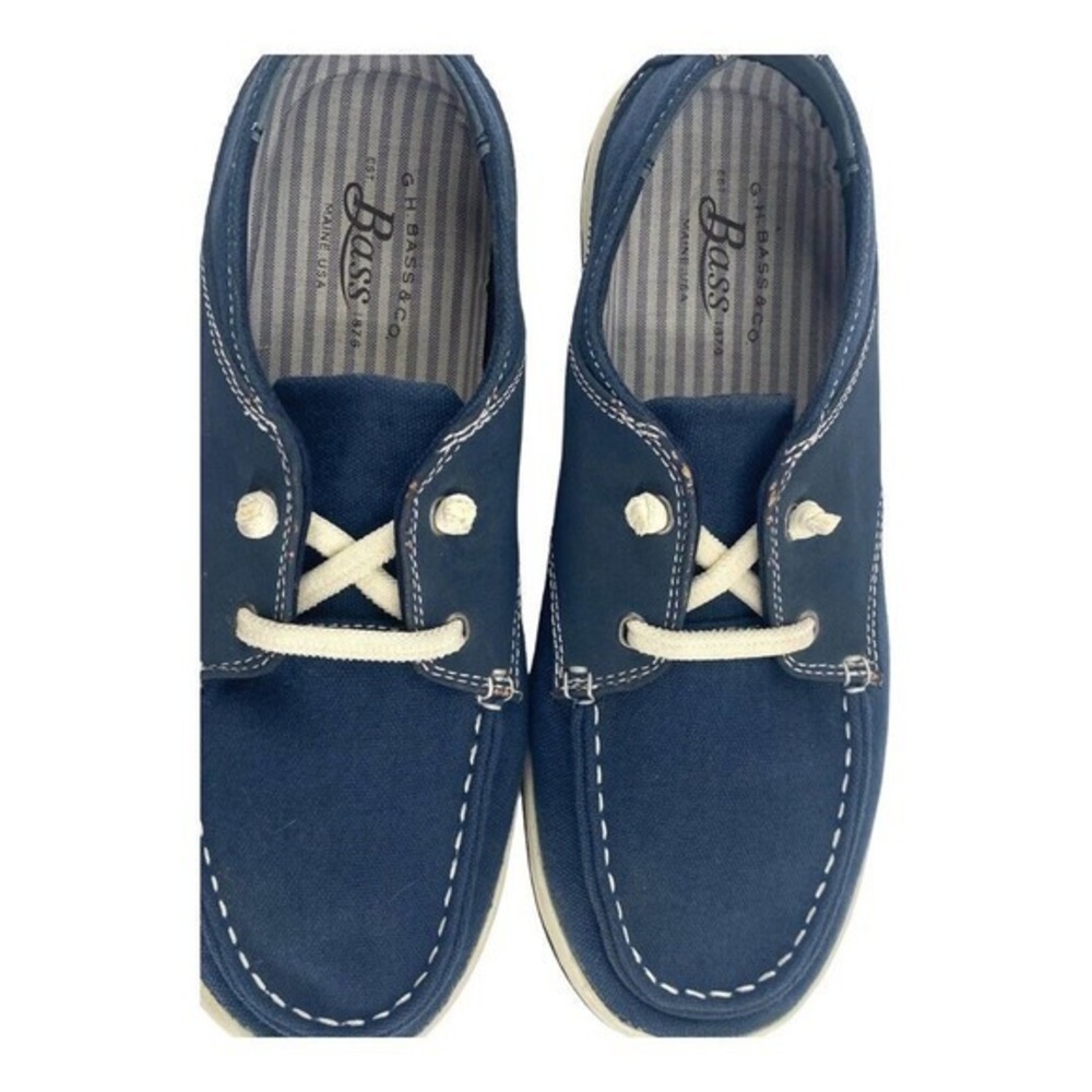 G.H. Bass & Company Nantucket Leather Lace Up Men's Boat Sneakers Women 8 Men 7 - Picture 9 of 11